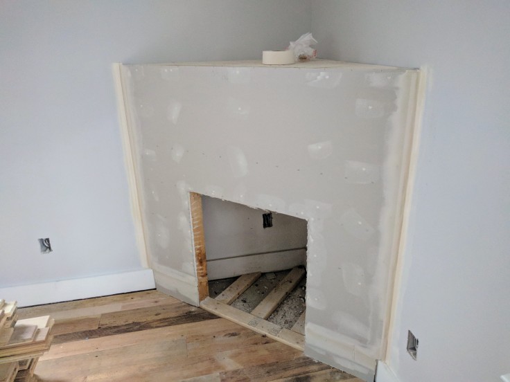 Fireplace framing and drywall